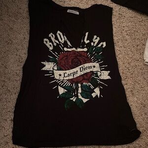 Sleeveless Slit Carpe Diem Shirt